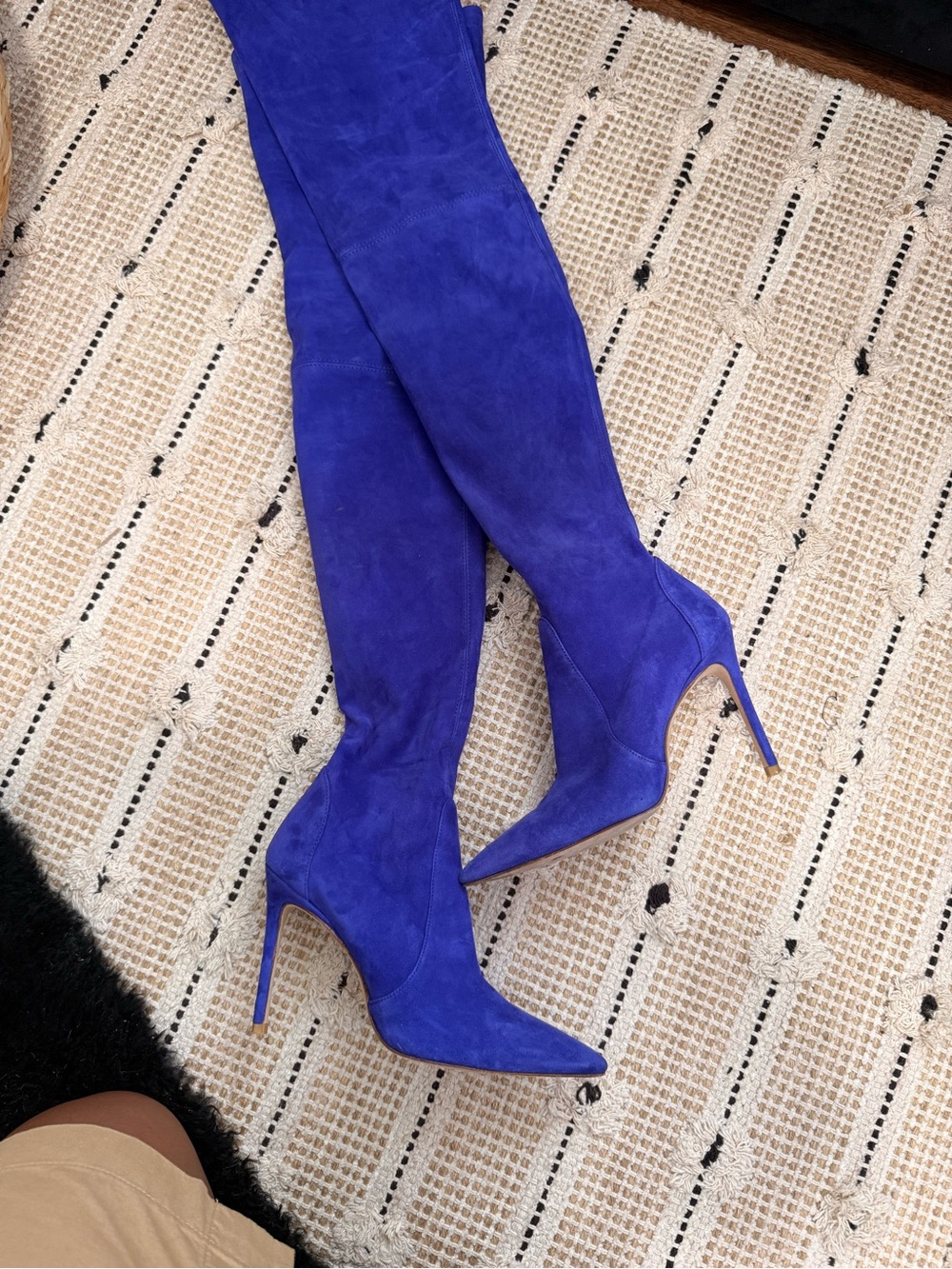 Stuart Weitzman Purple Suede Over-the-Knee Stiletto Boots